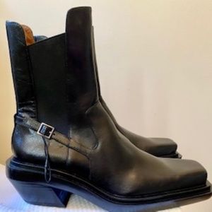 NEW BLACK LEATHER ZARA ANKLE BOOT SIZE 39 (8.5 US)